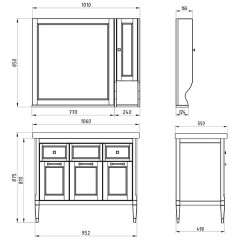 Зеркало ASB-Woodline Гранда 80 verde массив ясеня