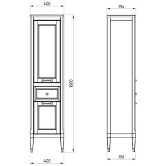 Пенал ASB-Woodline Гранда 40 verde массив ясеня