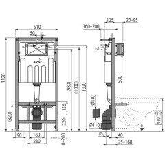 Инсталляция Alcaplast AM101/1120 Sadromodul + унитаз OWL Eld Cirkel-H OWLT190101