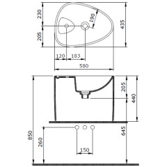 Раковина-моноблок Bocchi Etna 1343-014-0126 кремовый