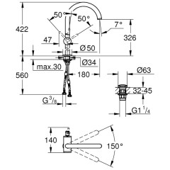 Смеситель для раковины Grohe Atrio 32647003
