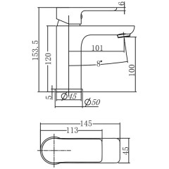 Смеситель для раковины Aquanet Arctic AF520-10CW 00216775