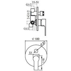 Смеситель для ванны встраиваемый Aquanet Classic ARF5042-K(B) 00202258