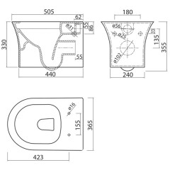 Унитаз подвесной BelBagno Tanto BB333B+BB2034SC