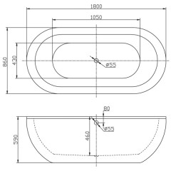 Ванна акриловая BelBagno BB13-1800