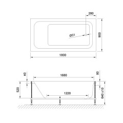 Ванна акриловая Royal Bath Accord RB627100 180x90