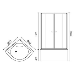 Душевой угол Royal Bath RB90BK-C-CH