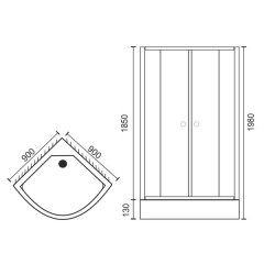 Душевой угол Royal Bath RB90HK-C-CH