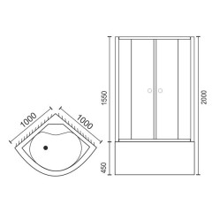 Душевой угол Royal Bath RB100BK-C-CH