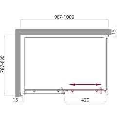 Душевой угол BelBagno Uno UNO-AH-1-100/80-C-Cr