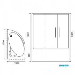 Душевая кабина Royal Bath RB150ALP-T-CH L