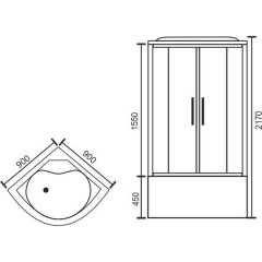 Душевая кабина Royal Bath RB90BK1-T-CH