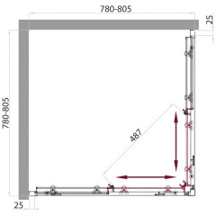 Душевой угол BelBagno Sela SELA-A-2-80-Ch-Cr