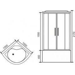 Душевая кабина Royal Bath RB100BK3-WC-CH