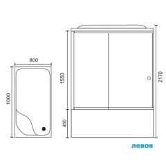 Душевая кабина Royal Bath RB8100BP3-WC-CH L