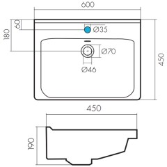 Тумба с раковиной Акватон Флай 60 1A2373K0FAX10
