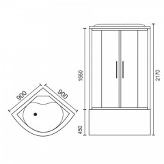 Душевая кабина Royal Bath RB90BK6-BT-CH
