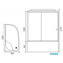 Душевая кабина Royal Bath RB8120BK6-BT-CH L