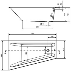 Ванна акриловая Cersanit Crea 160x100 L
