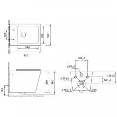 Унитаз подвесной SantiLine SL-5004MB безободковый