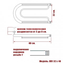 Полотенцесушитель водяной Ника ПЛ1 32x40