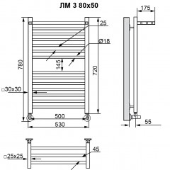 Полотенцесушитель водяной Ника Modern ЛМ 3 100x50