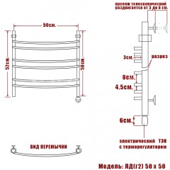 Полотенцесушитель электрический Ника ЛД (г2) 50x50