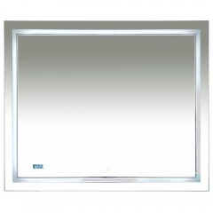 Зеркало Misty Неон 2 LED 100x80 сенсор на зеркале + часы П-Нео10080-2ПРСЧДВП
