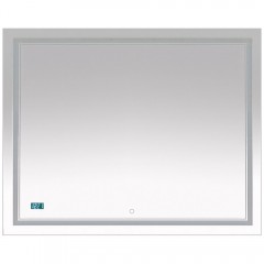 Зеркало Misty Неон 2 LED 100x80 сенсор на зеркале + часы П-Нео10080-2ПРСЧДВП
