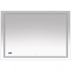 Зеркало Misty Неон 2 LED 120x80 сенсор на зеркале + часы П-Нео12080-2ПРСЧДВП