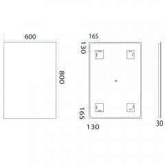 Зеркало Misty Неон 2 LED 60x80 сенсор на зеркале П-Нео060080-2ПРСНЗДВП