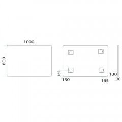 Зеркало Misty Неон 3 LED 100x80 сенсор на зеркале П-Нео10080-3ПРСНЗКУ