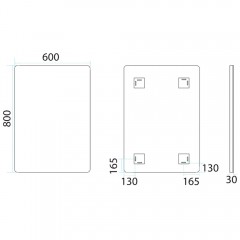 Зеркало Misty Неон 3 LED 60x80 сенсор на зеркале П-Нео060080-3ПРСНЗКУ