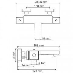 Смеситель для ванны WasserKRAFT Alme 1511 Thermo