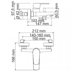 Смеситель для ванны WasserKRAFT Dill 6101