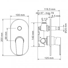 Смеситель для ванны встраиваемый WasserKRAFT Dill 6161