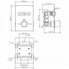 Смеситель для ванны встраиваемый WasserKRAFT Neime 1944 Thermo