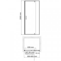Душевая дверь WasserKRAFT Elbe 74P04