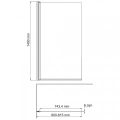 Шторка на ванну WasserKRAFT Berkel 48P01-80L Matt glass