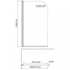 Шторка на ванну WasserKRAFT Leine White 35P01-80WHITE