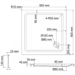 Поддон акриловый WasserKRAFT Amper 29T03