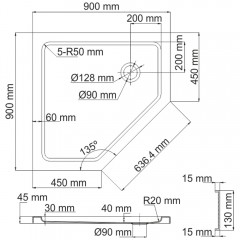 Поддон акриловый WasserKRAFT Isen 26T11