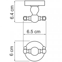 Крючок двойной WasserKRAFT Diemel K-2223D