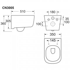 Унитаз подвесной Ceramica Nova New Day CN3005 безободковый