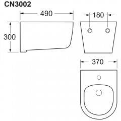 Биде подвесное Ceramica Nova Play CN3002