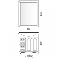 Зеркало Corozo Классика 80 SD-00000271