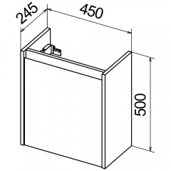 Тумба под раковину BelBagno Kraft Mini pietra grigio KRAFT-MINI-450/250-1A-SO-PG-L