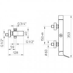 Смеситель для душа Palazzani Young 07214310