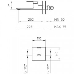 Смеситель для раковины встраиваемый Palazzani Mis 56308138
