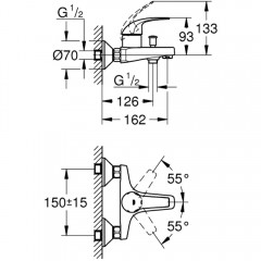 Набор для ванной комнаты 3 в 1 Grohe BauCurve 119760